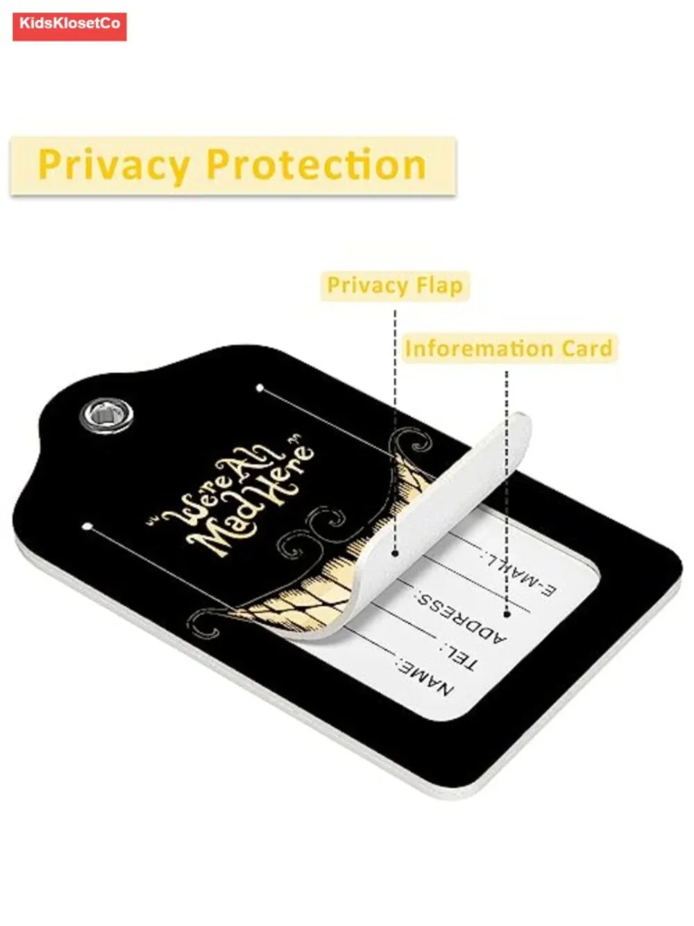 2 Pack PU Leather Luggage Tags with Privacy Cover Steel Loop for Suitcase Travel